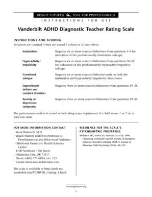 Vanderbilt ADHD Diagnostic Teacher Rating Scale