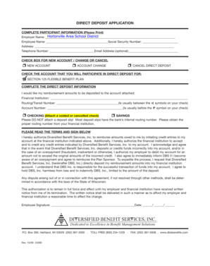 Direct Deposit Application Form