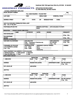 Application for Employment