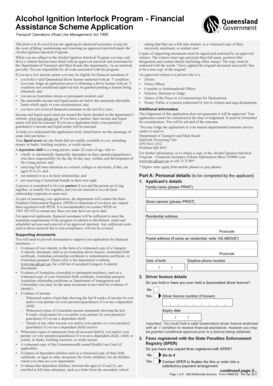 Alcohol Ignition Interlock Program Financial Assistance Application