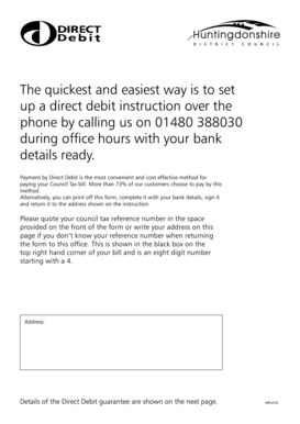 Council Tax Direct Debit Instruction Form