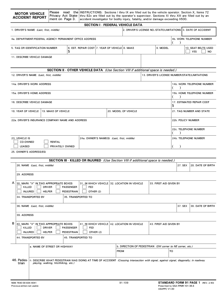 Police Accident Report Template Fill Online Printable Fillable 
