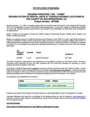 Project expense tracking template - "HOME" REHABILITATION OF RENTAL UNITS AT VARIOUS HOUSING LOCATIONS IN THE COUNTY OF SAN BERNARDINO, CA Project Number #PC666