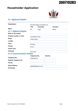 UK Householder Application Form