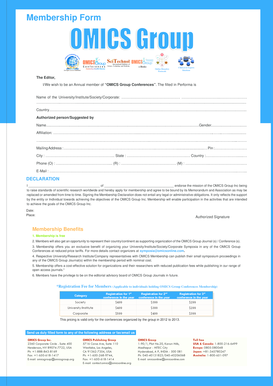 OMICS Group Conferences Membership Form