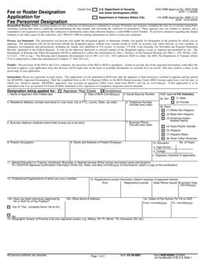 HUD VA Appraiser Designation Application