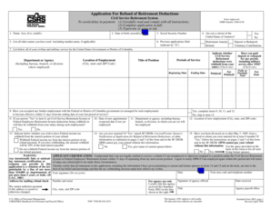 Application For Refund of Retirement Deductions