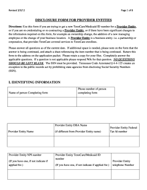 Tennessee Medicaid Provider Registration Form