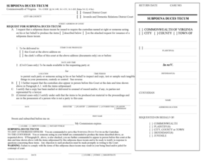 Virginia Subpoena Duces Tecum Form