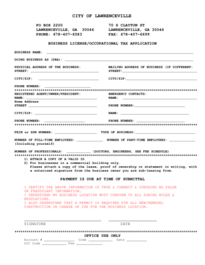 Georgia Business License Application