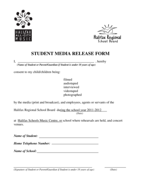 Student Media Release Form