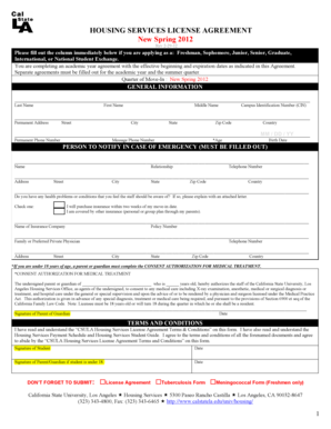 CSULA Housing Services License Agreement
