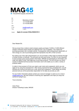 E-bizz Account Application Form