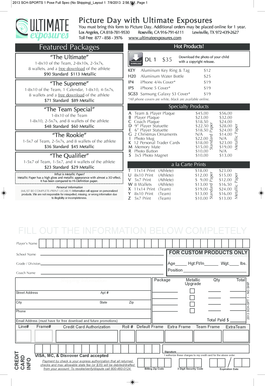 2013 School Sports Picture Day Order Form
