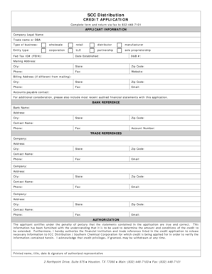 SCC Distribution Credit Application
