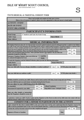 Youth Medical and Parental Consent Form