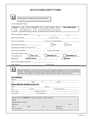 SEVIS Enrollment Form