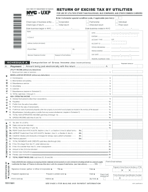 New York City Utility Tax Return for Utilities