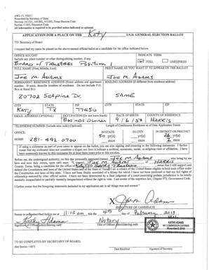 Texas Election Ballot Application Form