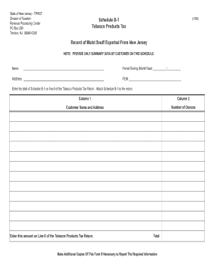 New Jersey Moist Snuff Export Report