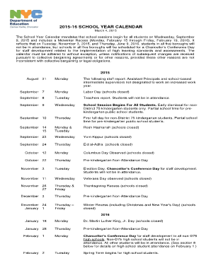 2016 calendar india - nyc school calendar