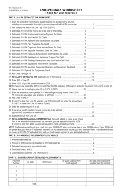 2010 PA Estimated Tax Worksheet for Individuals (REV-414i)