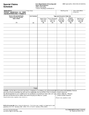 HUD Form 52670-A Special Claims