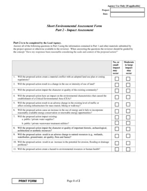 Short Environmental Assessment Form
