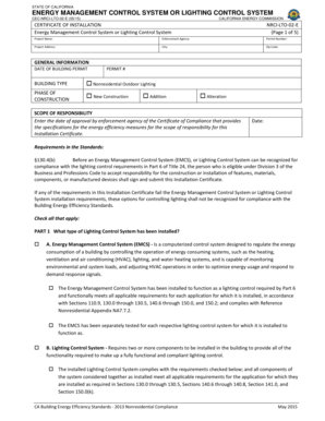 California Energy Management Control System Certificate