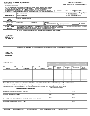 Connecticut Personal Service Agreement