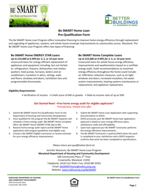Be SMART Home Loan Pre-Qualification Form