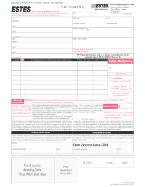 Uniform Straight Bill of Lading