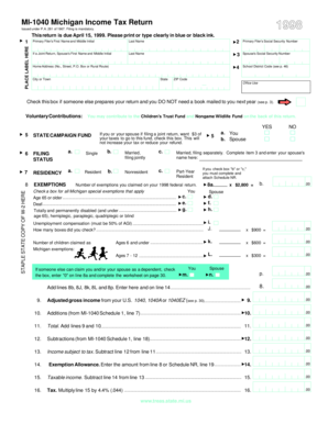 MI-1040 Michigan Income Tax Return