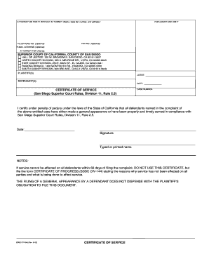 Certificate of Service