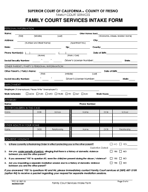 California Family Court Services Intake Form