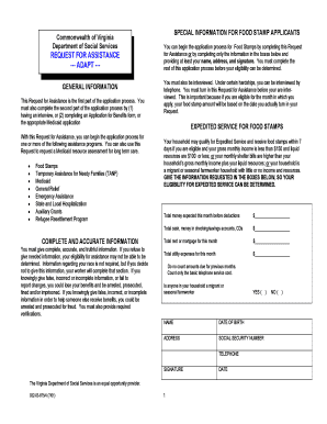Virginia Food Stamp Application