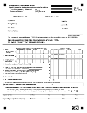 Kansas City Business License Application