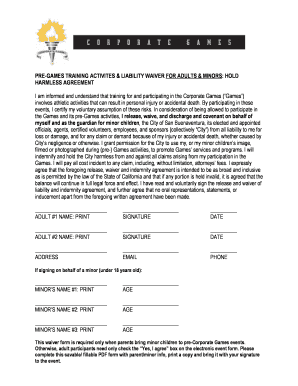 Corporate Games Liability Waiver