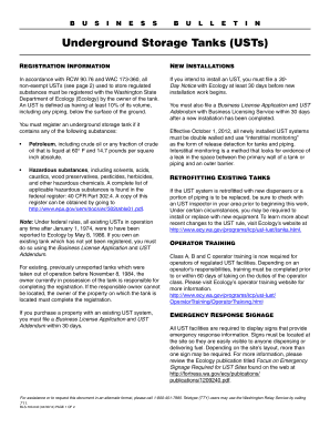 Underground Storage Tanks (USTs) - Business Licensing Service - bls dor wa