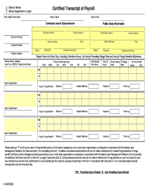 Illinois Certified Transcript of Payroll