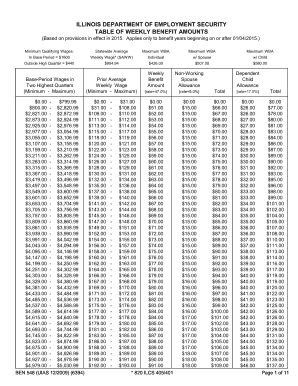 ILLINOIS DEPARTMENT OF EMPLOYMENT SECURITY TABLE OF ... - ides illinois