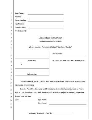 Notice of Voluntary Dismissal