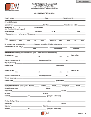 PPM Application for Rental