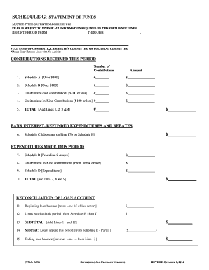 Schedule G Statement of Funds