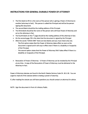 General Durable Power of Attorney