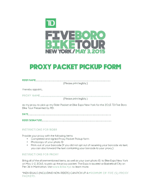 Proxy Packet Pickup Form