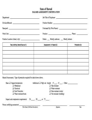 Hawaii Hazard Assessment Certification