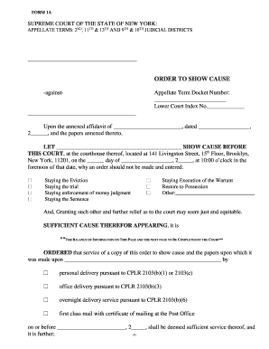 New York Order to Show Cause