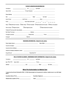Patient Registration and Consent Form