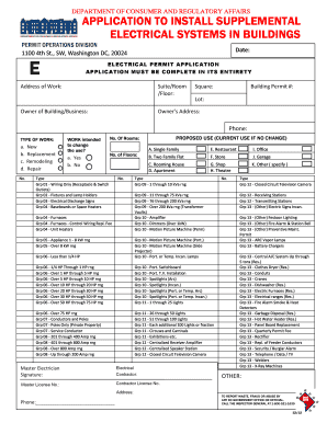 DC Electrical Permit Application